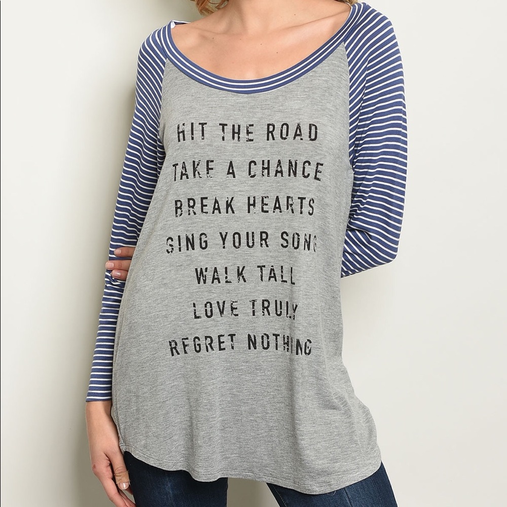 Graphic Indigo Top